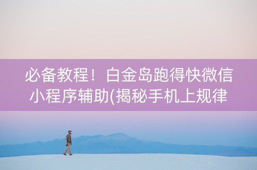 必备教程！白金岛跑得快微信小程序辅助(揭秘手机上规律攻略)