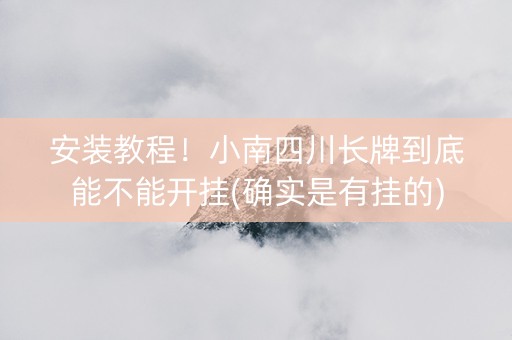 安装教程！小南四川长牌到底能不能开挂(确实是有挂的)