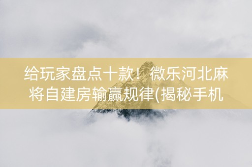 给玩家盘点十款！微乐河北麻将自建房输赢规律(揭秘手机上怎么容易赢)