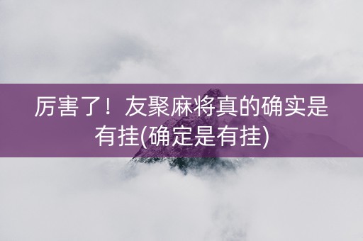 厉害了！友聚麻将真的确实是有挂(确定是有挂)