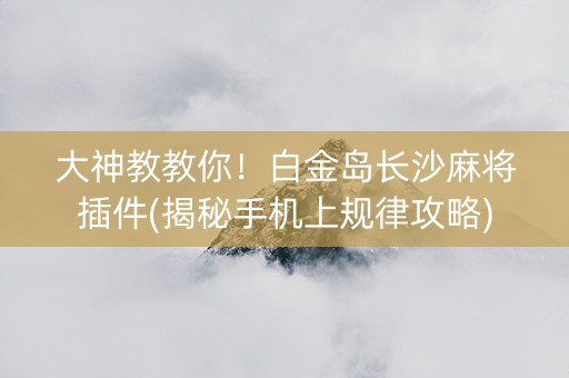 大神教教你！白金岛长沙麻将插件(揭秘手机上规律攻略)