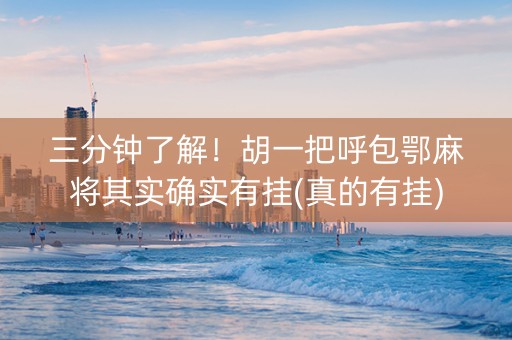 三分钟了解！胡一把呼包鄂麻将其实确实有挂(真的有挂)
