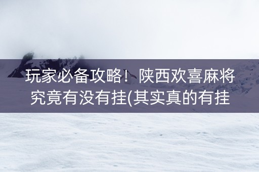 玩家必备攻略！陕西欢喜麻将究竟有没有挂(其实真的有挂)