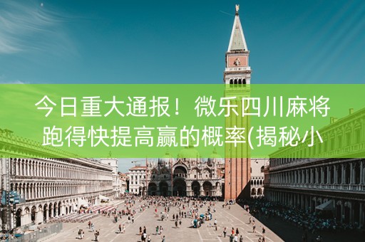 今日重大通报！微乐四川麻将跑得快提高赢的概率(揭秘小程序赢牌技巧)