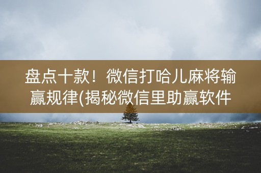 盘点十款！微信打哈儿麻将输赢规律(揭秘微信里助赢软件)