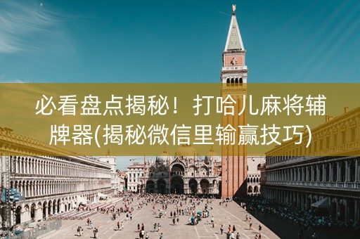 必看盘点揭秘！打哈儿麻将辅牌器(揭秘微信里输赢技巧)