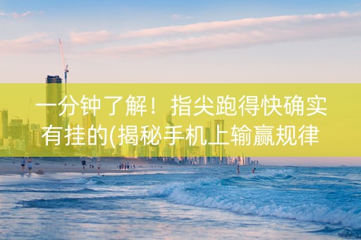 一分钟了解！指尖跑得快确实有挂的(揭秘手机上输赢规律)