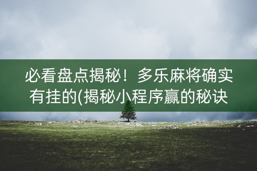必看盘点揭秘！多乐麻将确实有挂的(揭秘小程序赢的秘诀)