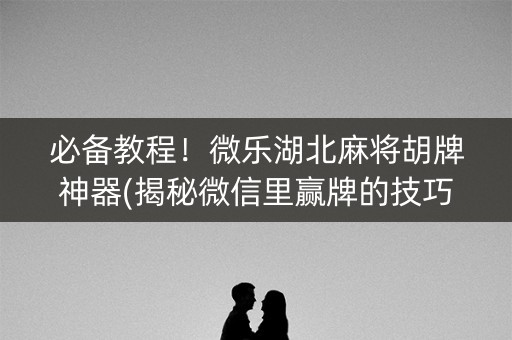 必备教程！微乐湖北麻将胡牌神器(揭秘微信里赢牌的技巧)