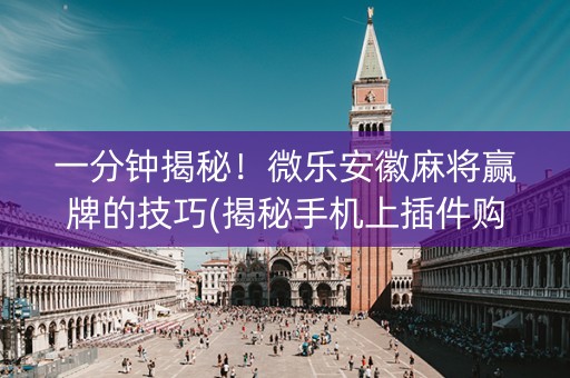 一分钟揭秘！微乐安徽麻将赢牌的技巧(揭秘手机上插件购买)