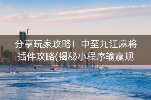 分享玩家攻略！中至九江麻将插件攻略(揭秘小程序输赢规律)