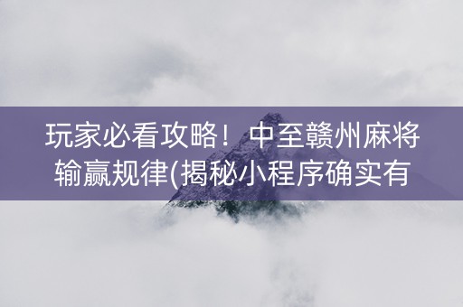 玩家必看攻略！中至赣州麻将输赢规律(揭秘小程序确实有猫腻)