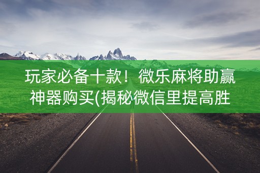 玩家必备十款！微乐麻将助赢神器购买(揭秘微信里提高胜率)