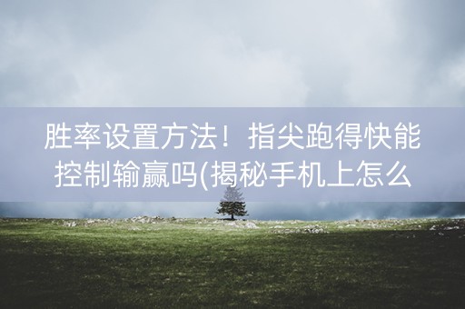 胜率设置方法！指尖跑得快能控制输赢吗(揭秘手机上怎么容易赢)