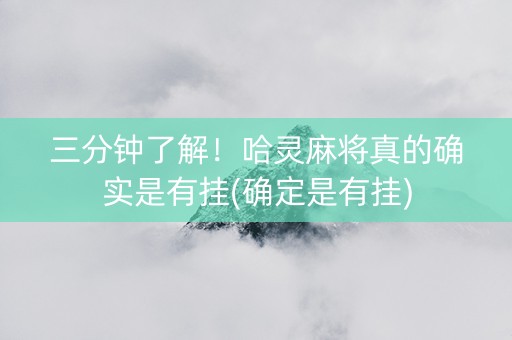 三分钟了解！哈灵麻将真的确实是有挂(确定是有挂)