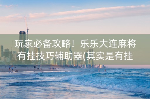 玩家必备攻略！乐乐大连麻将有挂技巧辅助器(其实是有挂确实有挂)