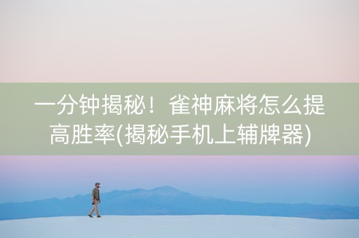 一分钟揭秘！雀神麻将怎么提高胜率(揭秘手机上辅牌器)