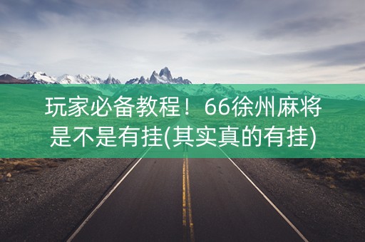 玩家必备教程！66徐州麻将是不是有挂(其实真的有挂)