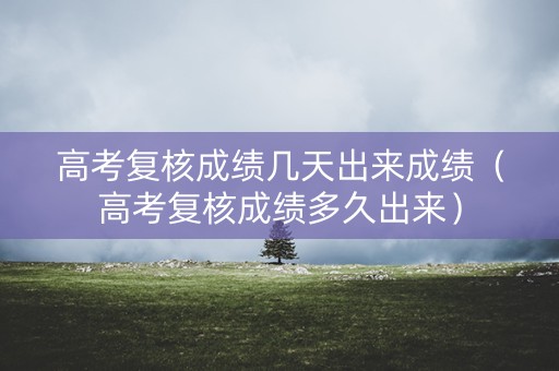 高考复核成绩几天出来成绩（高考复核成绩多久出来）