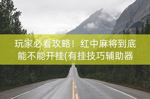 玩家必看攻略！红中麻将到底能不能开挂(有挂技巧辅助器)