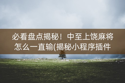 必看盘点揭秘！中至上饶麻将怎么一直输(揭秘小程序插件下载)