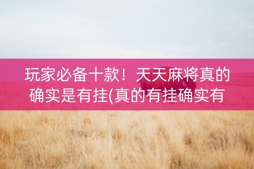 玩家必备十款！天天麻将真的确实是有挂(真的有挂确实有挂)