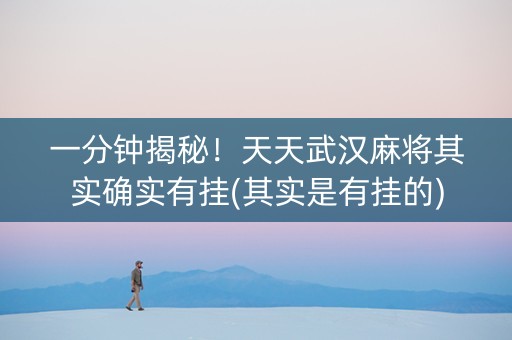 一分钟揭秘！天天武汉麻将其实确实有挂(其实是有挂的)