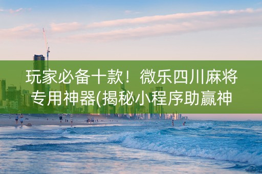 玩家必备十款！微乐四川麻将专用神器(揭秘小程序助赢神器购买)