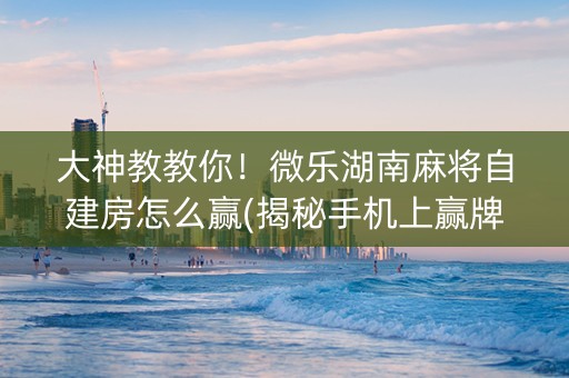 大神教教你！微乐湖南麻将自建房怎么赢(揭秘手机上赢牌技巧)