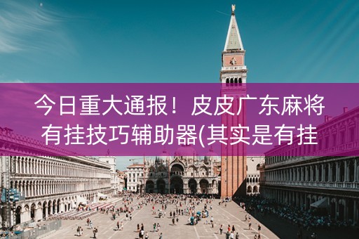 今日重大通报！皮皮广东麻将有挂技巧辅助器(其实是有挂的)