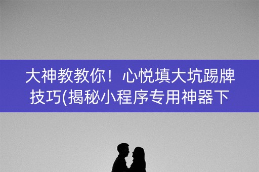 大神教教你！心悦填大坑踢牌技巧(揭秘小程序专用神器下载)