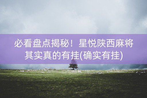 必看盘点揭秘！星悦陕西麻将其实真的有挂(确实有挂)