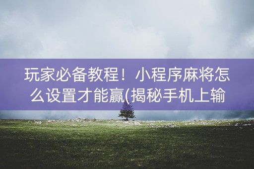 玩家必备教程！小程序麻将怎么设置才能赢(揭秘手机上输赢技巧)