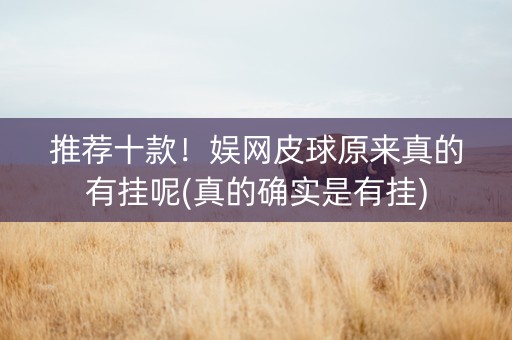 推荐十款！娱网皮球原来真的有挂呢(真的确实是有挂)