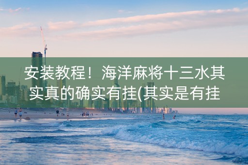安装教程！海洋麻将十三水其实真的确实有挂(其实是有挂确实有挂)