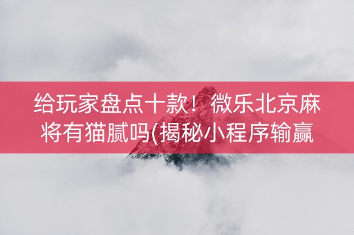 给玩家盘点十款！微乐北京麻将有猫腻吗(揭秘小程序输赢规律)