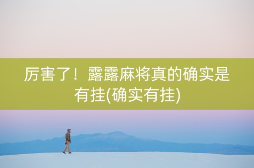 厉害了！露露麻将真的确实是有挂(确实有挂)