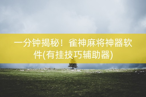 一分钟揭秘！雀神麻将神器软件(有挂技巧辅助器)