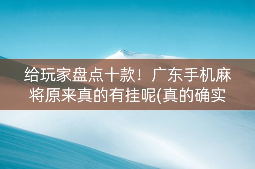 给玩家盘点十款！广东手机麻将原来真的有挂呢(真的确实是有挂)