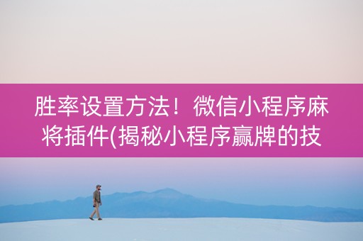 胜率设置方法！微信小程序麻将插件(揭秘小程序赢牌的技巧)