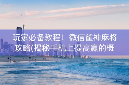 玩家必备教程！微信雀神麻将攻略(揭秘手机上提高赢的概率)
