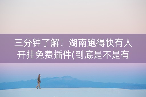 三分钟了解！湖南跑得快有人开挂免费插件(到底是不是有挂)