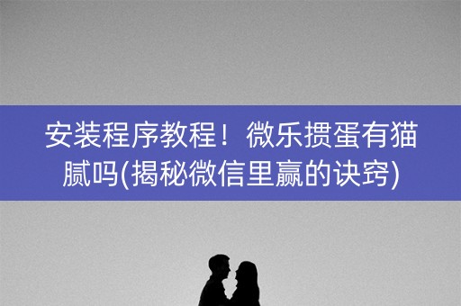 安装程序教程！微乐掼蛋有猫腻吗(揭秘微信里赢的诀窍)