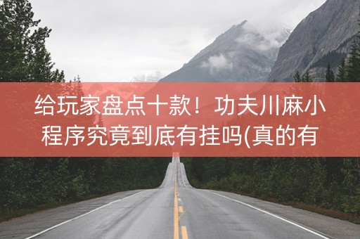 给玩家盘点十款！功夫川麻小程序究竟到底有挂吗(真的有挂)