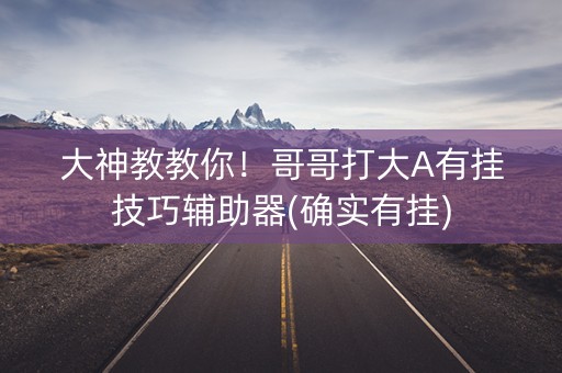 大神教教你！哥哥打大A有挂技巧辅助器(确实有挂)