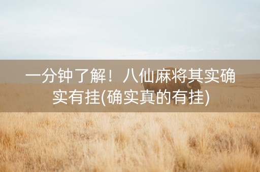 一分钟了解！八仙麻将其实确实有挂(确实真的有挂)