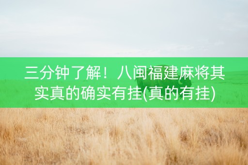 三分钟了解！八闽福建麻将其实真的确实有挂(真的有挂)