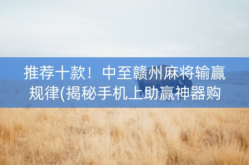 推荐十款！中至赣州麻将输赢规律(揭秘手机上助赢神器购买)