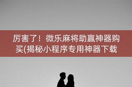 厉害了！微乐麻将助赢神器购买(揭秘小程序专用神器下载)