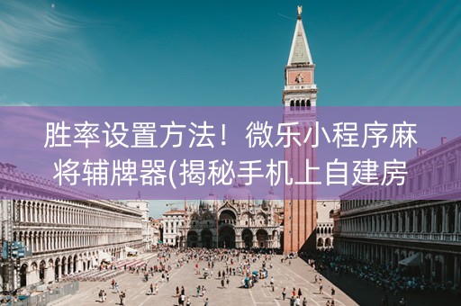 胜率设置方法！微乐小程序麻将辅牌器(揭秘手机上自建房怎么赢)